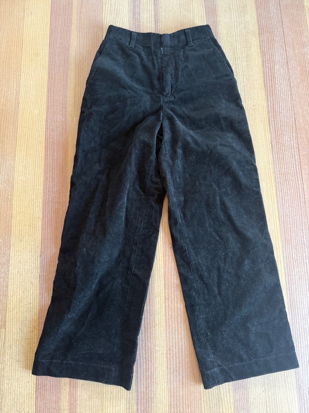 Uniqlo Corduroy Black High Waisted 100% Cotto Pants